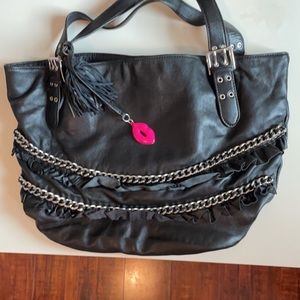 Black leather Betsey Johnson bag